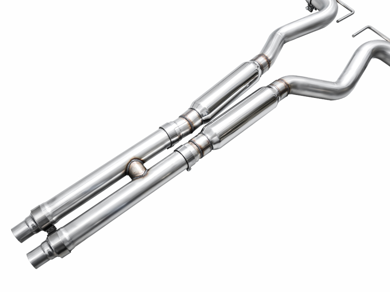 AWE 2024 Ford Mustang Dark Horse S650 RWD Track Edition Catback Exhaust w/ Quad Chrome Silver Tips - Image 10