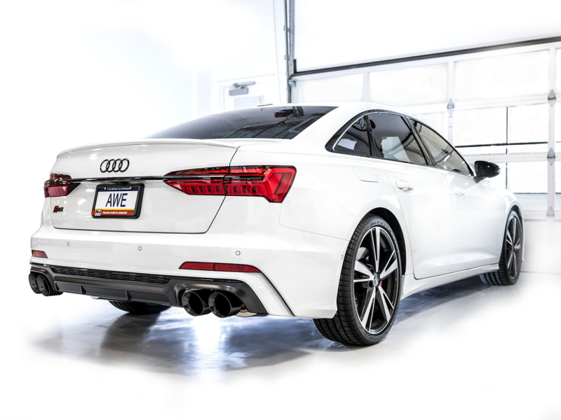 AWE Tuning 19-23 Audi C8 S6/S7 2.9T V6 AWD Touring Edition Exhaust - Diamond Black Tips - Image 13