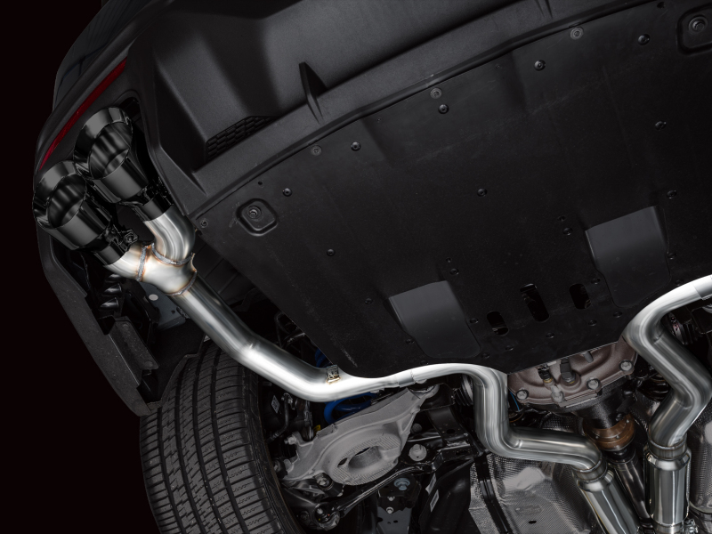 AWE 2024 Ford Mustang Dark Horse S650 RWD Track Edition Catback Exhaust w/ Quad Diamond Black Tips - Image 2