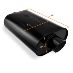 Mishimoto Muffler with 3in Center Inlet/Outlet - Angled Tip - Black - Image 3