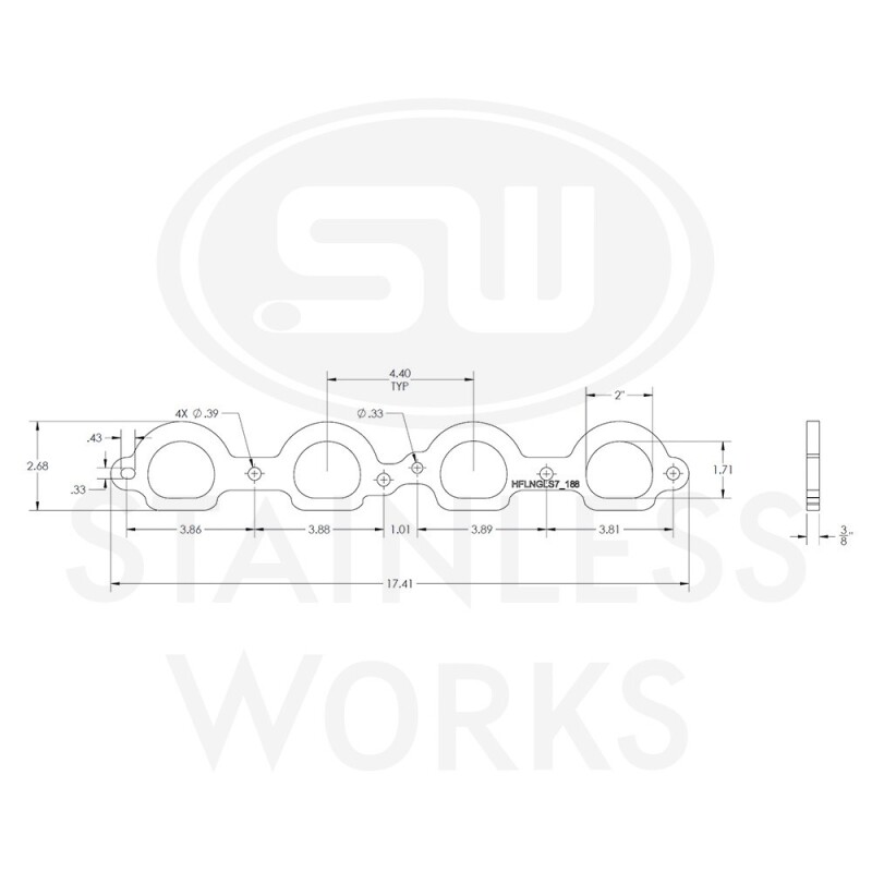 Stainless Works Chevrolet LS7 D-Port Shaped Header 304SS Exhaust Flanges 1-7/8in Primaries - Image 3