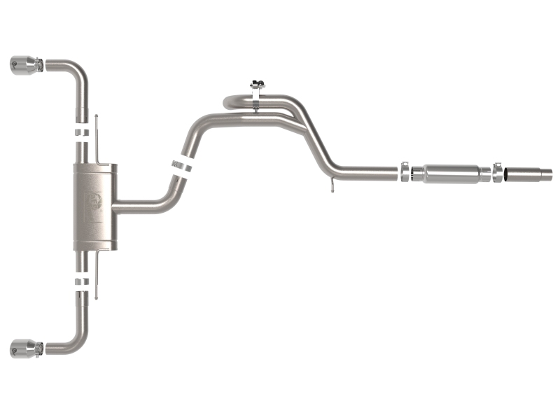 aFe Gemini XV 3in to 2 1/2in 304 SS Cat-Back Exhaust 22-23 Volkswagen GTI (MK8) 2.0L w/Polished Tips - Image 3