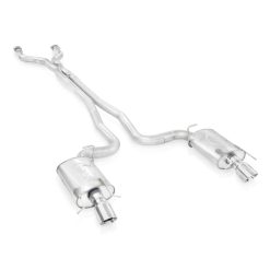 Alternative view of Stainless Works 2009-15 Cadillac CTS-V Sedan 3in Catback System X-Pipe Chambered Mufflers 4in Tips