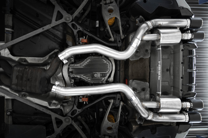 MBRP 18-22 BMW M2 Competition 3.0L T304 SS 3in Resonator-Back Exhaust Quad Rear w/ Carbon Fiber Tips - Image 4