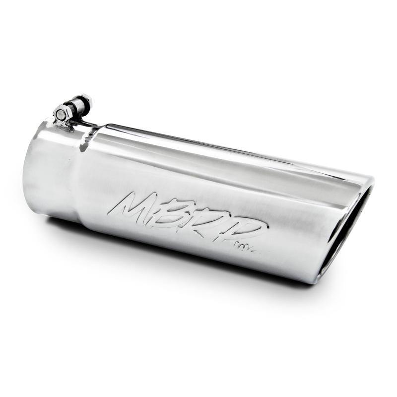 MBRP Universal Tip 4in O.D. Angled Rolled End 2.5in inlet 12in length Black - Image 4