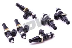 Alternative view of DeatschWerks 89-94 Nissan Skyline RB20DET / 89-02 RB26DETT Bosch EV14 1500cc Injectors (Set of 6)