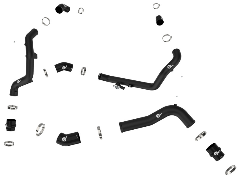 aFe 20-23 Ford Explorer ST V6 3.0L (tt) BladeRunner Aluminum Hot and Cold Charge Pipe Kit - Black - Image 2