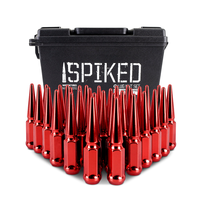 Mishimoto Mishimoto Steel Spiked Lug Nuts M14 x 1.5 32pc Set Red - Image 4