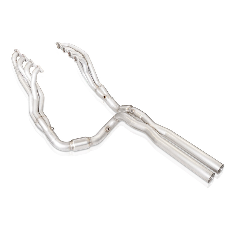 Stainless Works 2019+ Chevrolet Silverado 5.3/6.2 Catted Headers 1-7/8in Primaries 3in Leads X-Pipe - Image 4