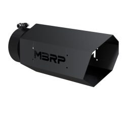 Alternative view of MBRP Universal Hex Tip 5in Inlet 16in length w/o Logo - Black Coated