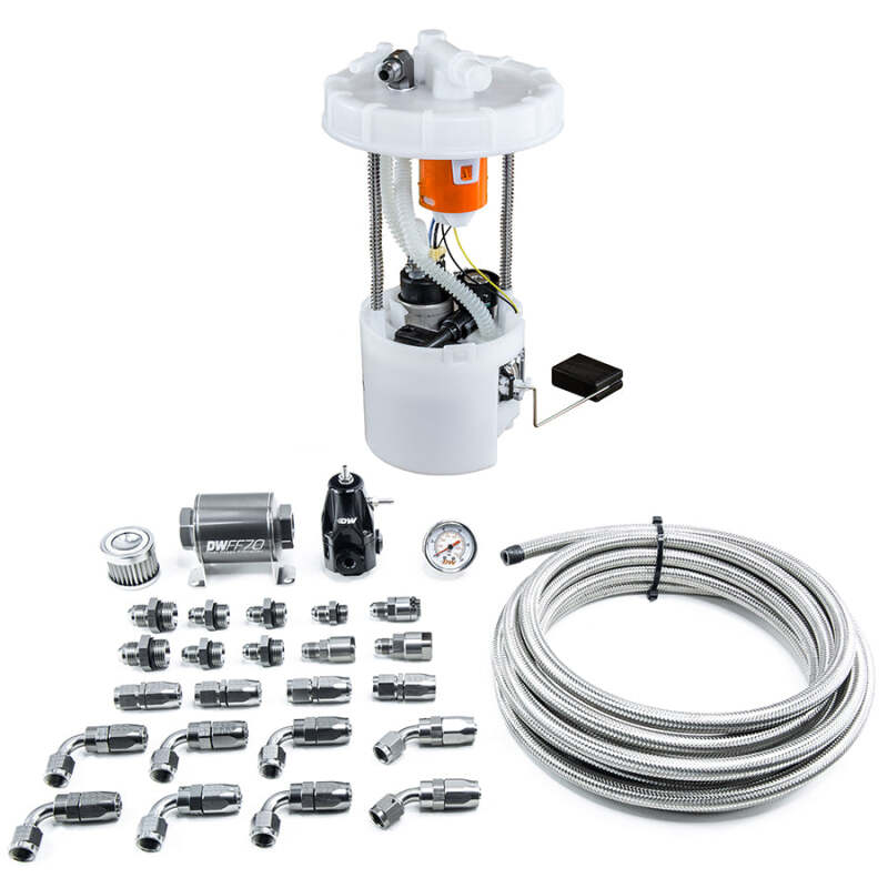 DeatschWerks 06-11 Honda Civic Si K20 DW400 Pump Module & Return Kit w/CPE Fuel Lines - Image 2
