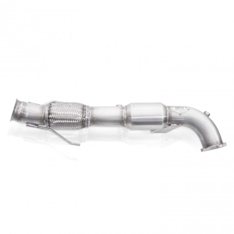 Stainless Works 2016-18 Ford Focus RS 3in High-Flow Cats Downpipe Factory Connection - Image 4