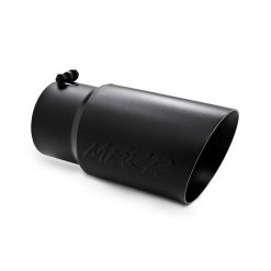 Alternative view of MBRP Universal Tip 6 O.D. Dual Wall Angled 5 inlet 12 length - Black Finish