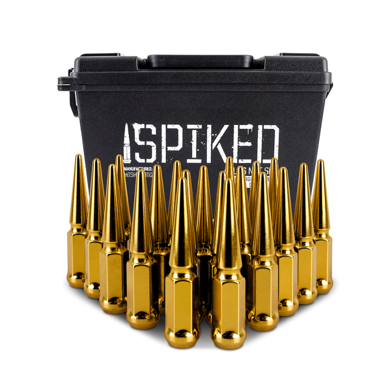 Mishimoto Steel Spiked Lug Nuts M12x1.5 20pc Set - Gold - Image 4