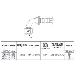 Alternative view of Mishimoto 45-Degree Push Lock Fitting -10AN