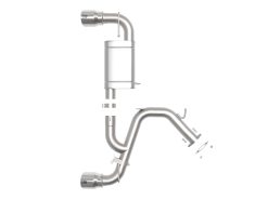 Alternative view of aFe Hyundai Veloster N 21-22 L4-2.0L (t) Takeda Axle-Back Exhaust System- Polished Tips