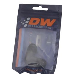 Alternative view of DeatschWerks 8AN Male Flare to 8AN Male Flare 90-Degree Fitting - Anodized Matte Black