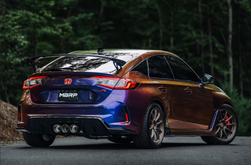 MBRP 23-24 Honda Civic Type R 2.0L T304 SS 3in Cat-Back Exhaust Triple Center Outlet w/ Burnt Tips - Image 6