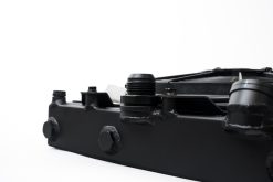 CSF Universal Half Radiator w/-16AN & Slip-On Fittings/12in SPAL Fan & Shroud - Black Finish - Image 4