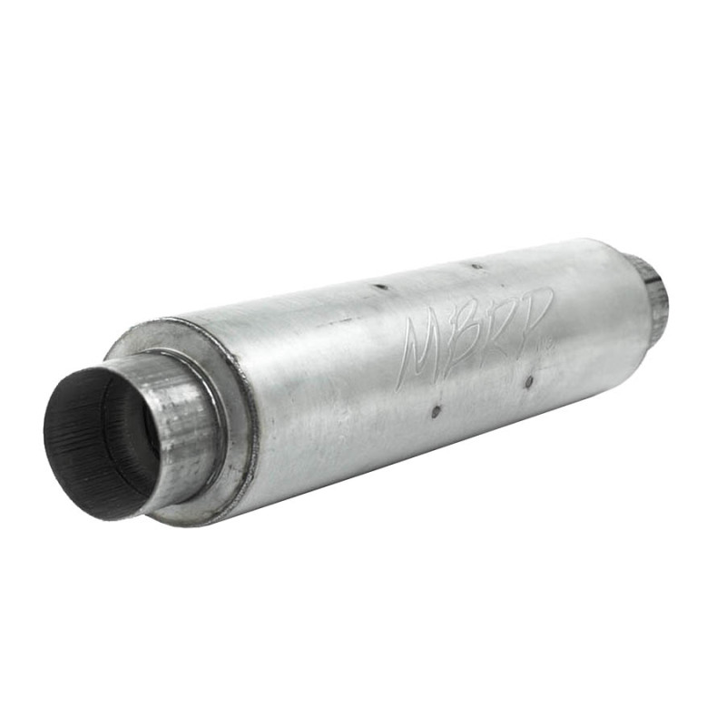 MBRP Universal Quiet Tone Muffler 4in Inlet/Outlet 24in Body 6in Dia 30in Overall Aluminum - Image 2
