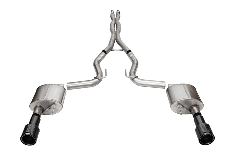 Corsa 2024-2024 Ford Mustang GT 5.0L V8 Xtreme 4.5 Cat-Back Duel Rear w/ 4.5 In Carbon Fiber Tips - Image 2