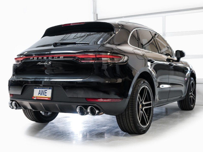 AWE Tuning 19-21 Porsche Macan 3.0T/2.9TT Touring Edition Catback Exhaust w/ Chrome Silver Tips - Image 2