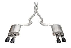 Corsa 2024 Ford Mustang Dark Horse 5.0L 3in Dual Rear Cat-Back w/Twin 4.5in Black PVD SlashTips