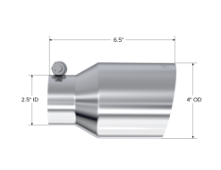 MBRP Universal T304 SS Tip 4in OD/2.5in Inlet/6.5in L - Image 4