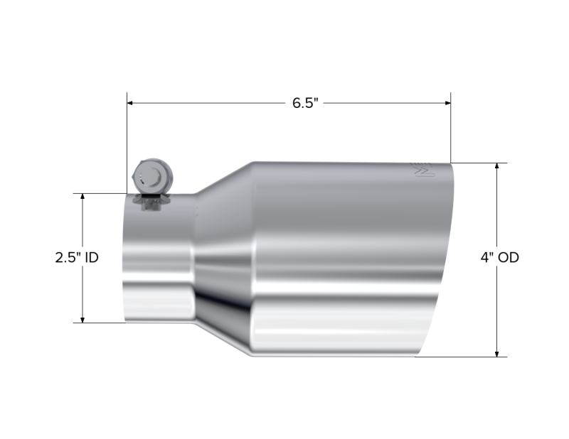 MBRP Universal T304 SS Tip 4in OD/2.5in Inlet/6.5in L - Image 4