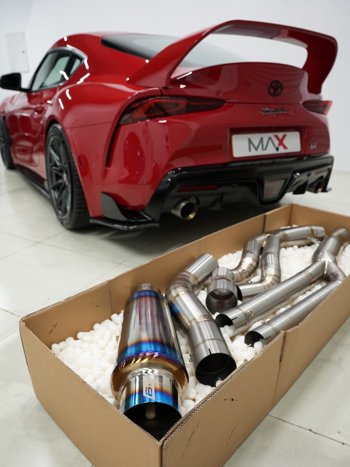 Boost Logic A90 Supra Teardrop Single 4” titanium exhaust - Image 3