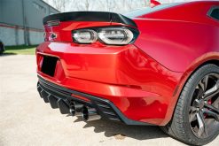 Alternative view of Corsa 2016-2024 Chevrolet Camaro SS / ZL1 Black Carbon Fiber 4.5in Twin Tip Kit