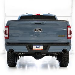AWE Tuning 2021+ Ford F-150 Tremor (w/ Bumper Cutouts) 0FG Resonated Catback - Diamond Black Tips - Image 10