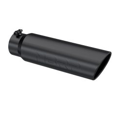 MBRP Universal 5in OD Angled Rolled End 4in Inlet 18in Lgth Black Finish Exhaust Tip - Image 2