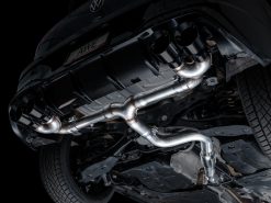 Alternative view of AWE MK8 Volkswagen Golf R 3in Track Edition Quad Exhaust - Diamond Black Tips