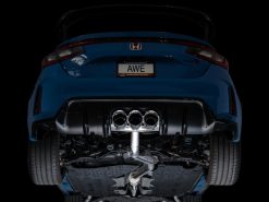Alternative view of AWE Tuning 2023 Honda Civic Type R FL5 Track Edition Exhaust w/ Triple Chrome Silver Tips