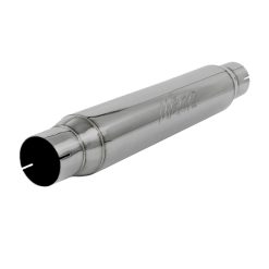 Alternative view of MBRP Universal Resonator 3in Inlet /Outlet 22in Body 26in Overall T304