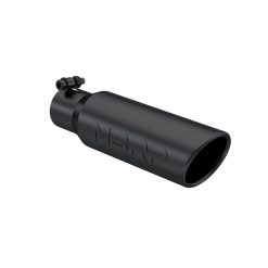 Alternative view of MBRP Universal Tip 3in O.D. Angled Rolled End 2 inlet 12 length - Black Finish