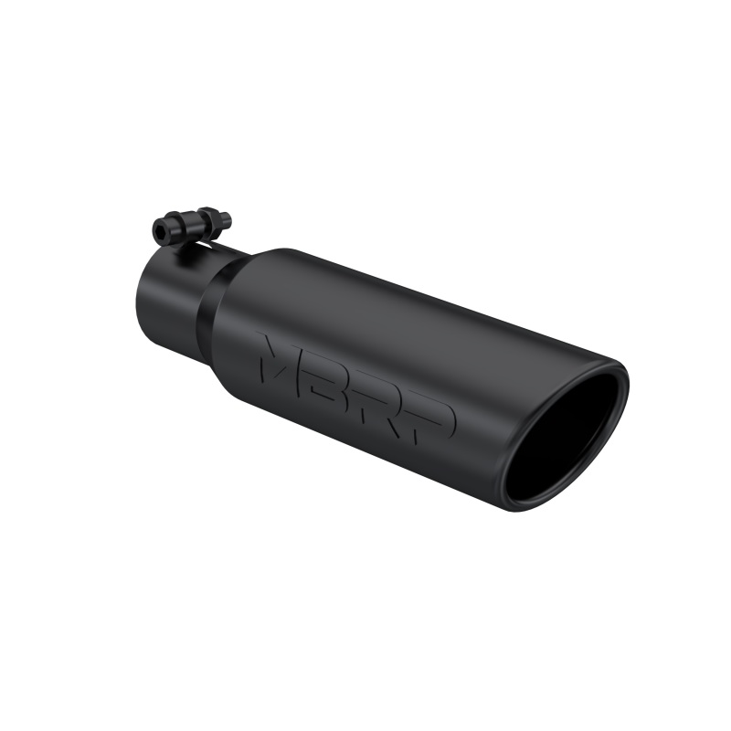 MBRP Universal Tip 3in O.D. Angled Rolled End 2 inlet 12 length - Black Finish - Image 2