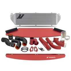 Mishimoto 2023+ Toyota GR Corolla Intercooler & Pipe Kit - Silver Cooler - Red Pipes