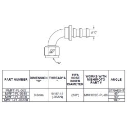 Alternative view of Mishimoto 90 Degree Push Lock Fitting - 6AN