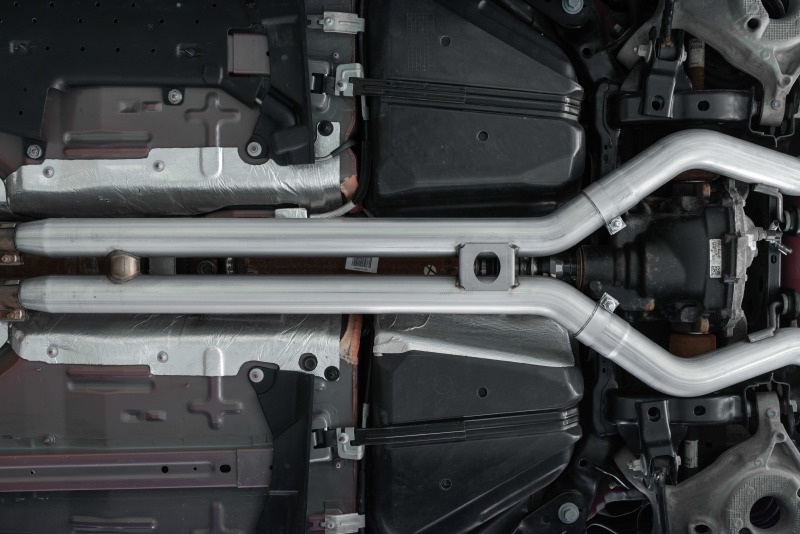 MBRP 18-19 Ford Mustang GT 5.0 3in Dual Split Rear AL Cat Back w/ Quad 4.0in Dual Wall Tips - Image 4