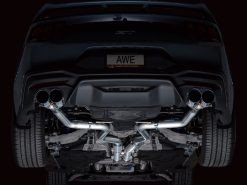 AWE 2024 Ford Mustang GT Fastback S650 RWD Track Edition Catback Exhaust w/ Quad Chrome Silver Tips - Image 12