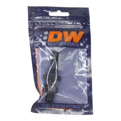 Alternative view of DeatschWerks 6AN Male Flare to Straight 3/8in Single Hose Barb - Anodized Matte Black