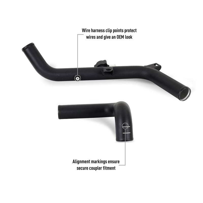 Mishimoto 21+ Ford Bronco 2.7L High Mount INT Kit BK Pipes BK Core - Image 6