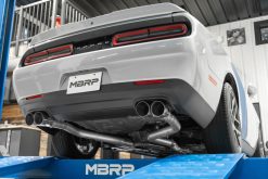 MBRP 15-16 Dodge Challenger RT 5.7L T304 SS 3in Dual Rear Cat-back CF Quad Tips - Street - Image 3