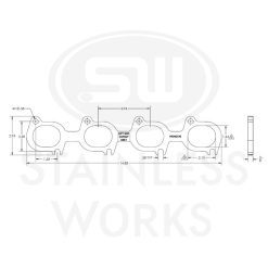 Stainless Works 07-14 Ford Cobra 5.4L/5.8L Wide Oval Port 304SS Exhaust Flanges 1-7/8in Primaries - Image 3