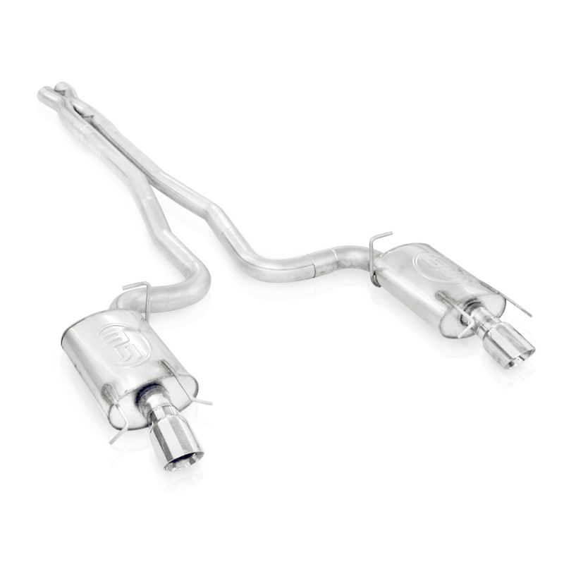 Stainless Works 2009-15 Cadillac CTS-V Wagon 3in Catback System X-Pipe Chambered Mufflers 4in Tips - Image 2