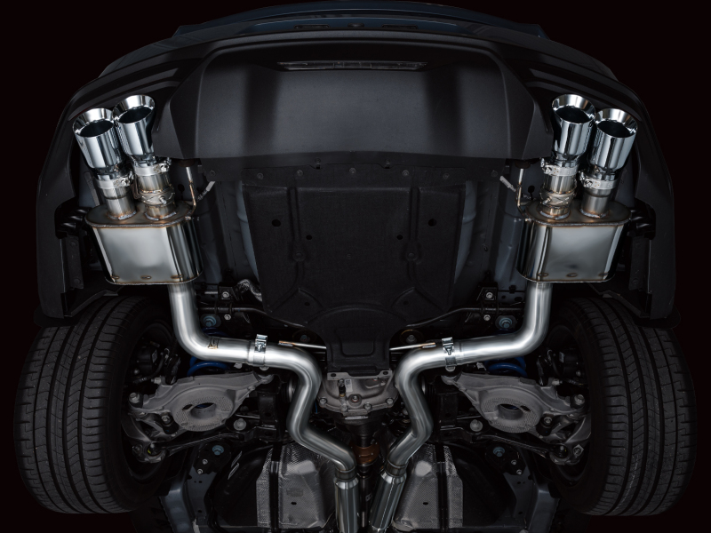 AWE 2024 Ford Mustang GT Fastback S650 RWD SwitchPath Catback Exhaust w/ Quad Chrome Silver Tips - Image 2