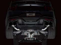 AWE 2024 Ford Mustang Dark Horse S650 RWD Track Edition Catback Exhaust w/ Quad Diamond Black Tips - Image 12