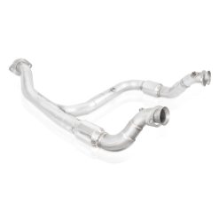 Alternative view of Stainless Works 15-18 F-150 3.5L Downpipe 3in High-Flow Cats Y-Pipe Factory Connection